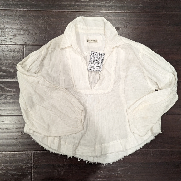 Free People Tops - Free People White Button Down Shirt